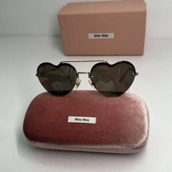 New - Miu Miu™ Core Collection MU 62US ZVN1C0 58 - Pale Gold